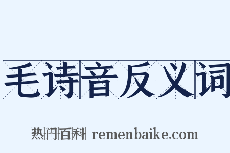毛诗音反义词是什么意思的图片